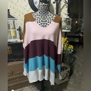 Maurices Pink, Blue Maroon, Grey, Carmel V-Neck Women’s Plus Sweater 3x